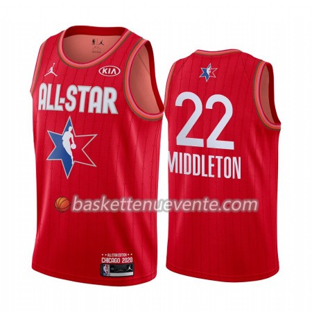 Maillot Basket Milwaukee Bucks Khris Middleton 22 2020 All-Star Jordan Brand Rouge Swingman - Homme